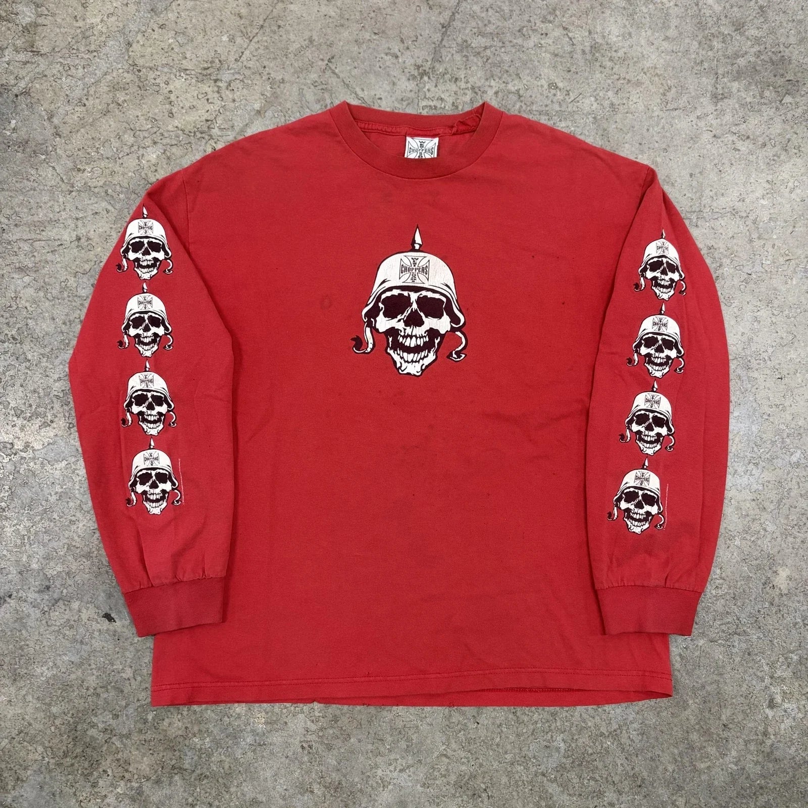 Vintage West Coast Choppers Shirt Mens XL Red Skull Helmet Biker Motorcycle 2003 Unisex T-shirt, Sweatshirt, Hoodie, Long Sleeve Tee - T-Shirt, Sweatshirt, Hoodie