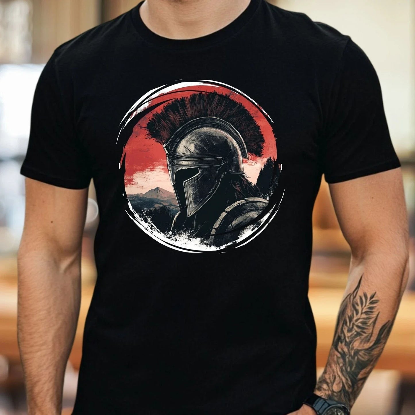 Mens Spartan Warrior Helmet Motif Cotton T-Shirt Size XS to 5XL Unisex T-shirt, Sweatshirt, Hoodie, Long Sleeve Tee - T-Shirt, Sweatshirt, Hoodie