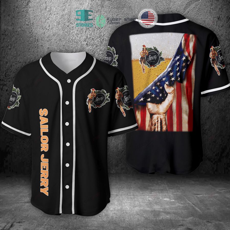 BEST Sailor Jerry Beer United States Flag Baseball Jersey Unisex T-shirt, Sweatshirt, Hoodie, Long Sleeve Tee - T-Shirt, Sweatshirt, Hoodie