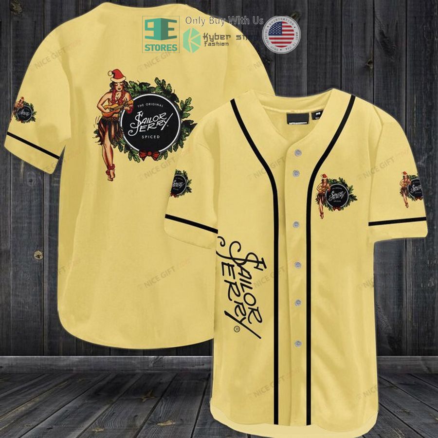 BEST Sailor Jerry logo light yellow Baseball Jersey Unisex T-shirt, Sweatshirt, Hoodie, Long Sleeve Tee - T-Shirt, Sweatshirt, Hoodie