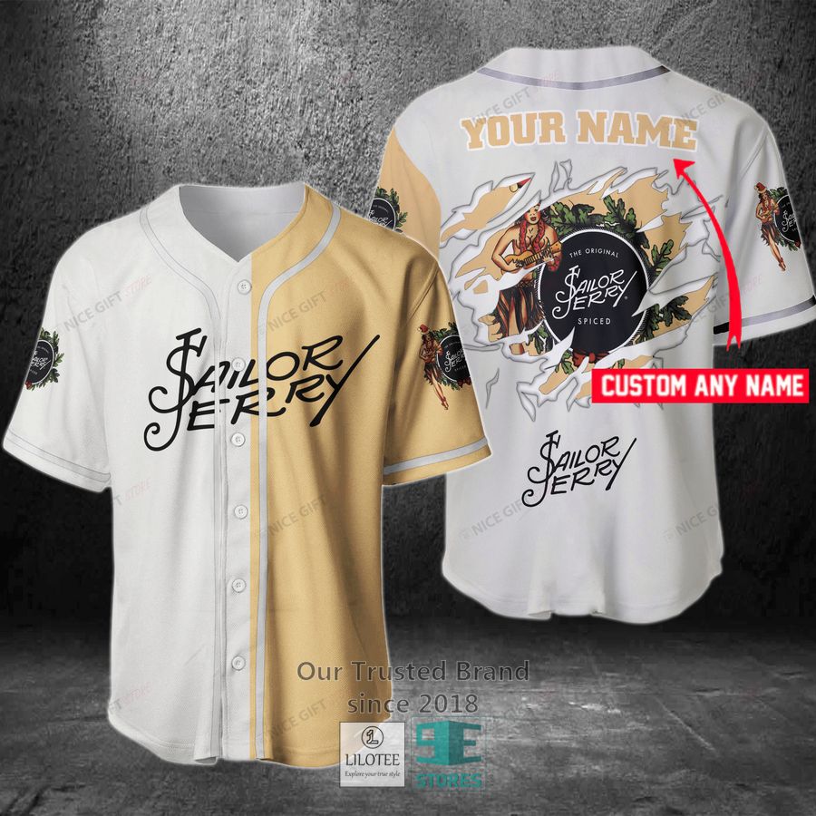 Sailor Jerry Your Name Baseball Jersey Unisex T-shirt, Sweatshirt, Hoodie, Long Sleeve Tee - T-Shirt, Sweatshirt, Hoodie