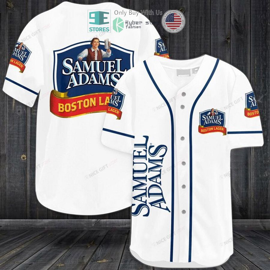 BEST Samuel Adams Boston Lager logo white Baseball Jersey Unisex T-shirt, Sweatshirt, Hoodie, Long Sleeve Tee - T-Shirt, Sweatshirt, Hoodie