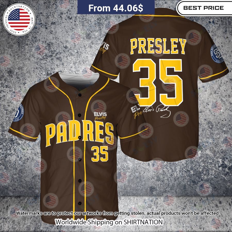 San Diego Padres 35 Elvis Presley Baseball Jersey Unisex T-shirt, Sweatshirt, Hoodie, Long Sleeve Tee - T-Shirt, Sweatshirt, Hoodie