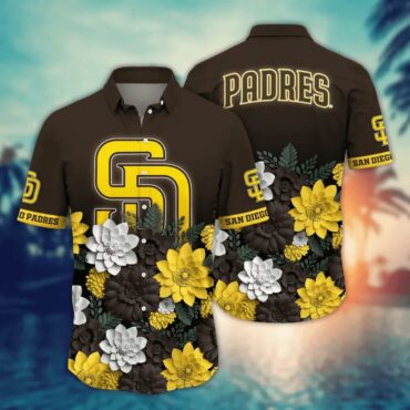 San Diego Padres Floral Pride Hawaiian Shirt Unisex T-shirt, Sweatshirt, Hoodie, Long Sleeve Tee - T-Shirt, Sweatshirt, Hoodie