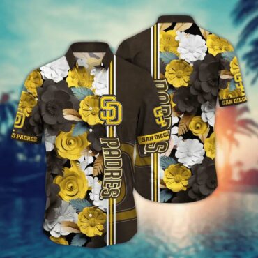 San Diego Padres Golden Garden Hawaiian Shirt Unisex T-shirt, Sweatshirt, Hoodie, Long Sleeve Tee - T-Shirt, Sweatshirt, Hoodie