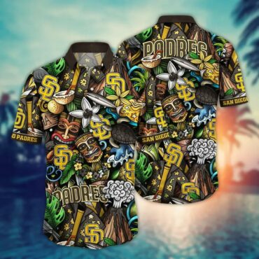 San Diego Padres Island Tiki Adventure Hawaiian Shirt Unisex T-shirt, Sweatshirt, Hoodie, Long Sleeve Tee - T-Shirt, Sweatshirt, Hoodie