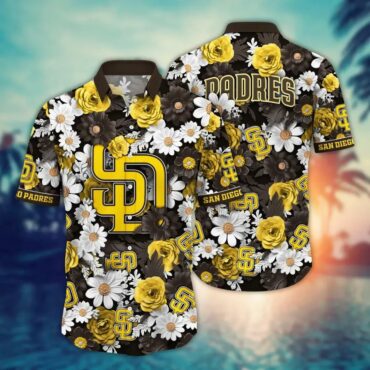 San Diego Padres Sunshine Blooms Hawaiian Shirt Unisex T-shirt, Sweatshirt, Hoodie, Long Sleeve Tee - T-Shirt, Sweatshirt, Hoodie