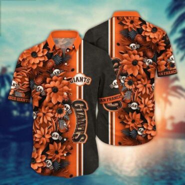 San Francisco Giants Floral Stripe Hawaiian Shirt Unisex T-shirt, Sweatshirt, Hoodie, Long Sleeve Tee - T-Shirt, Sweatshirt, Hoodie