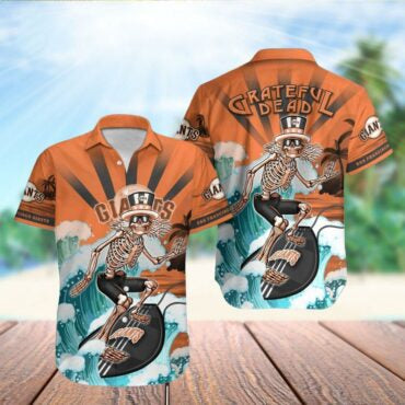 San Francisco Giants Grateful Dead Surf Hawaiian Shirt Unisex T-shirt, Sweatshirt, Hoodie, Long Sleeve Tee - T-Shirt, Sweatshirt, Hoodie