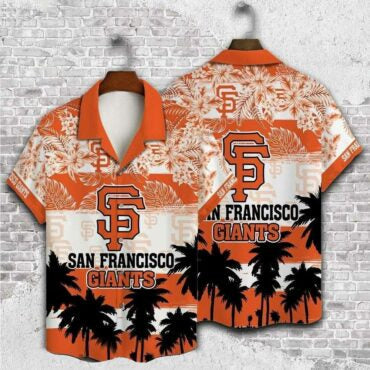 San Francisco Giants Tropical Logo Hawaiian Shirt Unisex T-shirt, Sweatshirt, Hoodie, Long Sleeve Tee - T-Shirt, Sweatshirt, Hoodie