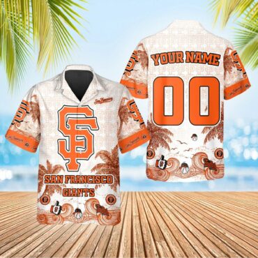 San Francisco Giants Tropical Palm Wave Hawaiian Shirt Unisex T-shirt, Sweatshirt, Hoodie, Long Sleeve Tee - T-Shirt, Sweatshirt, Hoodie