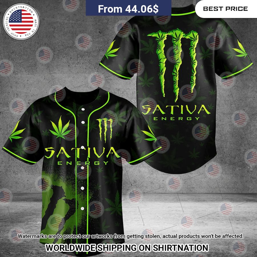 Sativa Energy Baseball Jersey Unisex T-shirt, Sweatshirt, Hoodie, Long Sleeve Tee - T-Shirt, Sweatshirt, Hoodie