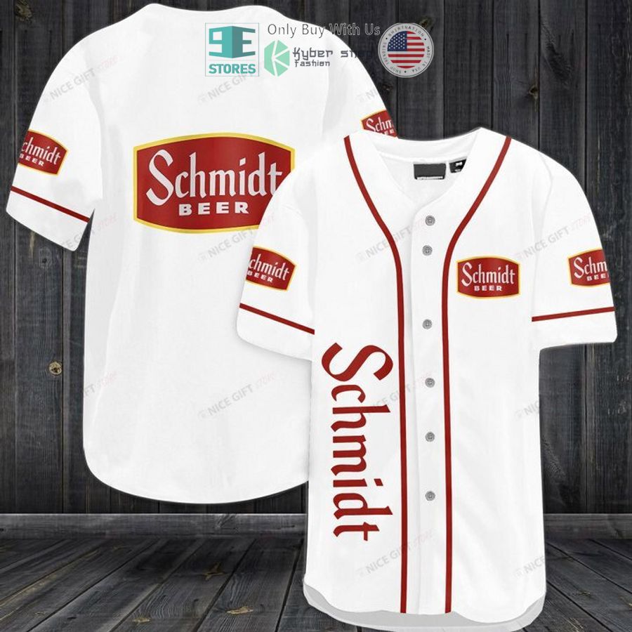 BEST Schmidt's Beer white Baseball Jersey Unisex T-shirt, Sweatshirt, Hoodie, Long Sleeve Tee - T-Shirt, Sweatshirt, Hoodie