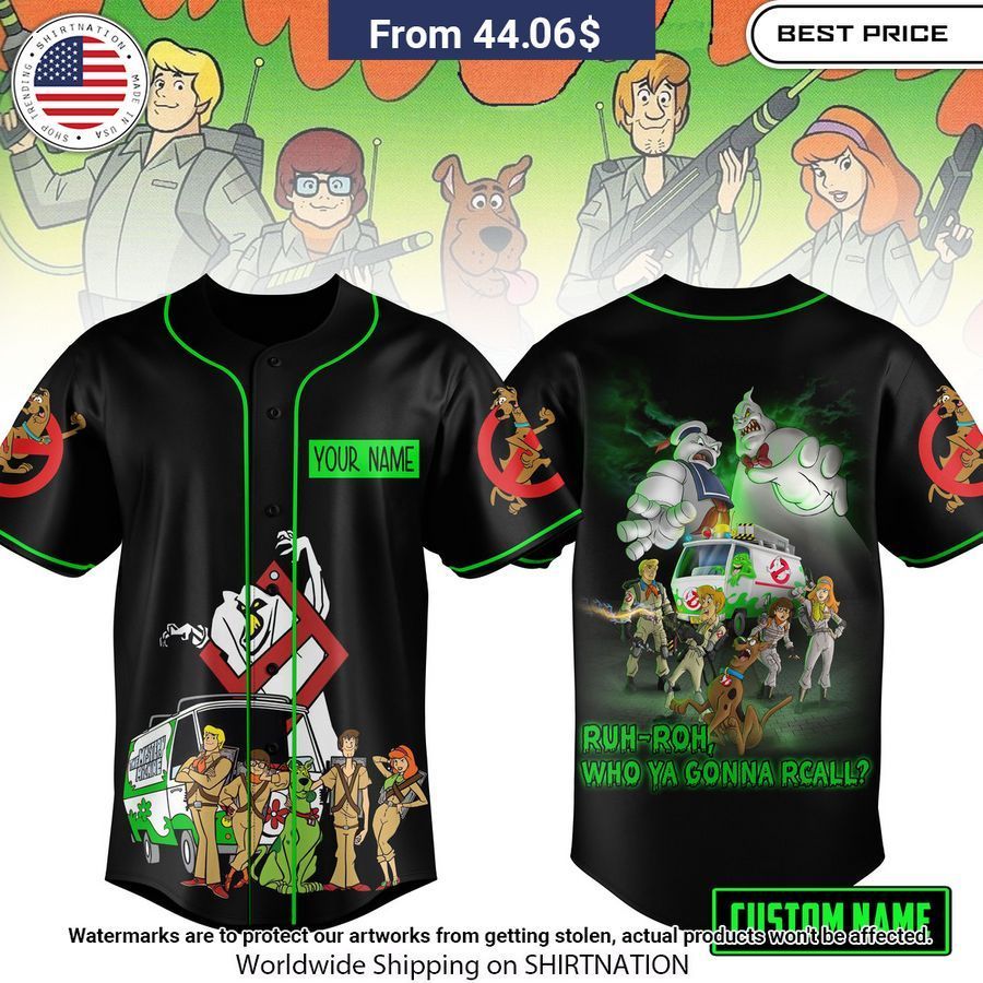 Scooby-Doo Ghostbusters Custom baseball Jersey Unisex T-shirt, Sweatshirt, Hoodie, Long Sleeve Tee - T-Shirt, Sweatshirt, Hoodie