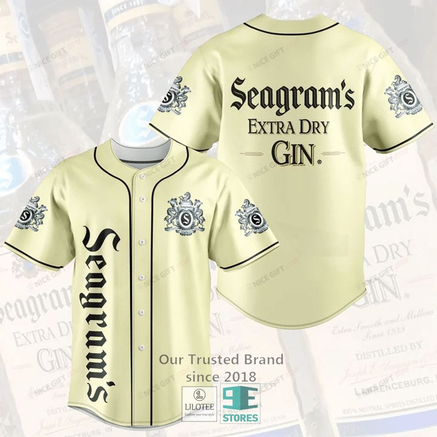 Seagram S Extra Dry Gin Baseball Jersey Unisex T-shirt, Sweatshirt, Hoodie, Long Sleeve Tee - T-Shirt, Sweatshirt, Hoodie