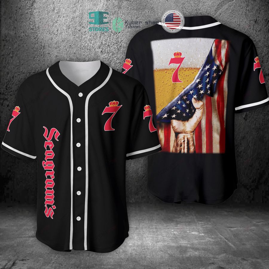 BEST Seagram's Beer United States Flag Baseball Jersey Unisex T-shirt, Sweatshirt, Hoodie, Long Sleeve Tee - T-Shirt, Sweatshirt, Hoodie