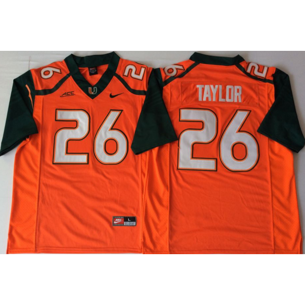 Sean Taylor Miami Hurricanes Alumni Alternate Jersey - Orange hockey jersey product view 1