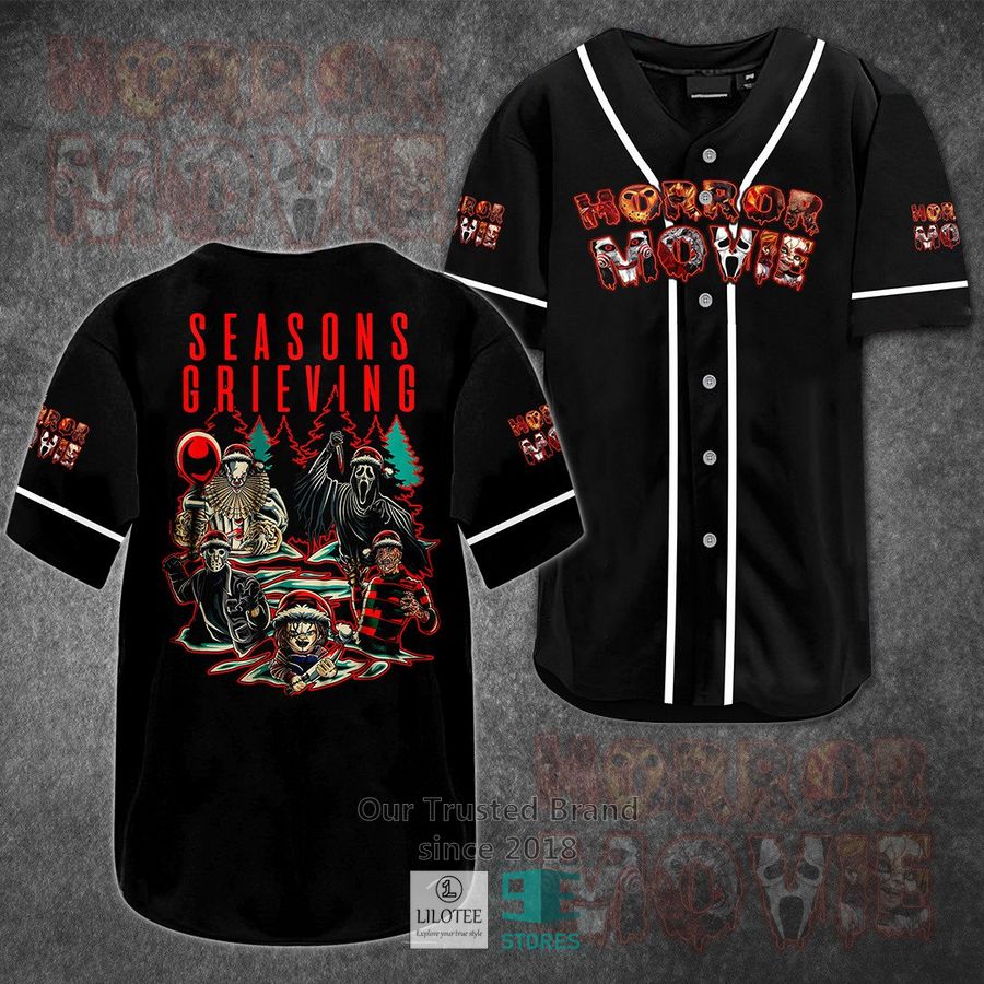 Season Grieving Horror Movie Black Baseball Jersey Unisex T-shirt, Sweatshirt, Hoodie, Long Sleeve Tee - T-Shirt, Sweatshirt, Hoodie