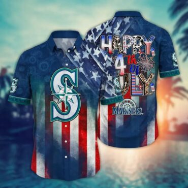 Seattle Mariners 4TH Of July Hawaiian Shirt Unisex T-shirt, Sweatshirt, Hoodie, Long Sleeve Tee - T-Shirt, Sweatshirt, Hoodie