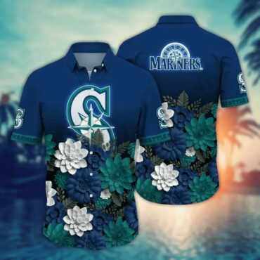 Seattle Mariners Coastal Vibes Hawaiian Shirt Unisex T-shirt, Sweatshirt, Hoodie, Long Sleeve Tee - T-Shirt, Sweatshirt, Hoodie