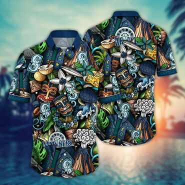 Seattle Mariners Island Paradise Hawaiian Shirt Unisex T-shirt, Sweatshirt, Hoodie, Long Sleeve Tee - T-Shirt, Sweatshirt, Hoodie