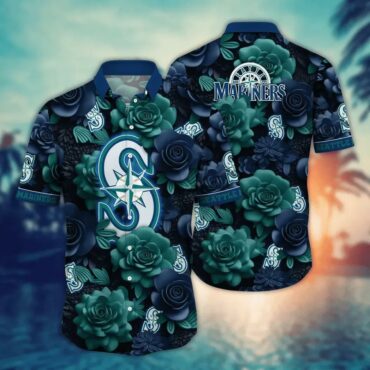 Seattle Mariners Ocean Breeze Hawaiian Shirt Unisex T-shirt, Sweatshirt, Hoodie, Long Sleeve Tee - T-Shirt, Sweatshirt, Hoodie