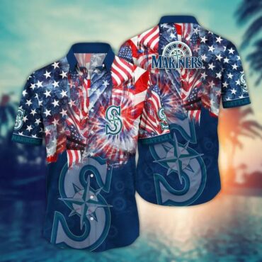 Seattle Mariners Sunset Wave Hawaiian Shirt Unisex T-shirt, Sweatshirt, Hoodie, Long Sleeve Tee - T-Shirt, Sweatshirt, Hoodie