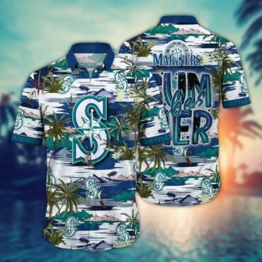 Seattle Mariners Tropic Tide Hawaiian Shirt Unisex T-shirt, Sweatshirt, Hoodie, Long Sleeve Tee - T-Shirt, Sweatshirt, Hoodie