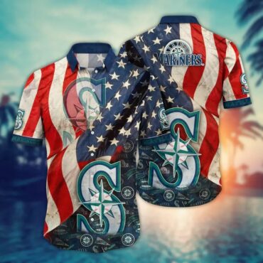Seattle Mariners Tropical Breeze Hawaiian Shirt Unisex T-shirt, Sweatshirt, Hoodie, Long Sleeve Tee - T-Shirt, Sweatshirt, Hoodie