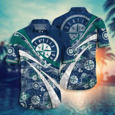 Seattle Mariners Tropical Surf Hawaiian Shirt Unisex T-shirt, Sweatshirt, Hoodie, Long Sleeve Tee - T-Shirt, Sweatshirt, Hoodie