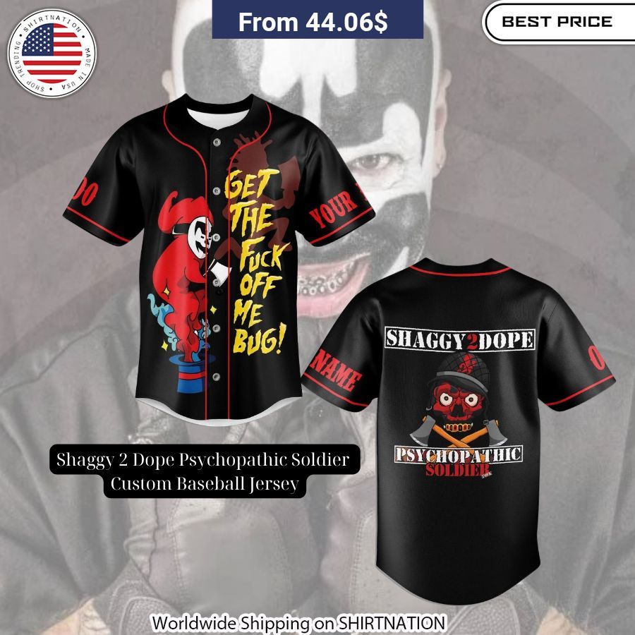 Shaggy 2 Dope Psychopathic Soldier Custom Baseball Jersey Unisex T-shirt, Sweatshirt, Hoodie, Long Sleeve Tee - T-Shirt, Sweatshirt, Hoodie