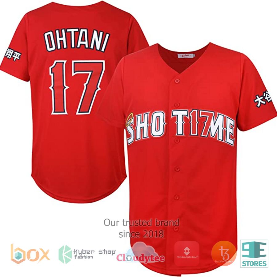 BEST Shohei Ohtani 17 red baseball jersey Unisex T-shirt, Sweatshirt, Hoodie, Long Sleeve Tee - T-Shirt, Sweatshirt, Hoodie