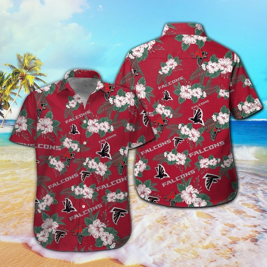 Short Sleeve Atlanta Falcons Hawaiian Shirt Tropical Button Up Unisex T-shirt, Sweatshirt, Hoodie, Long Sleeve Tee - T-Shirt, Sweatshirt, Hoodie