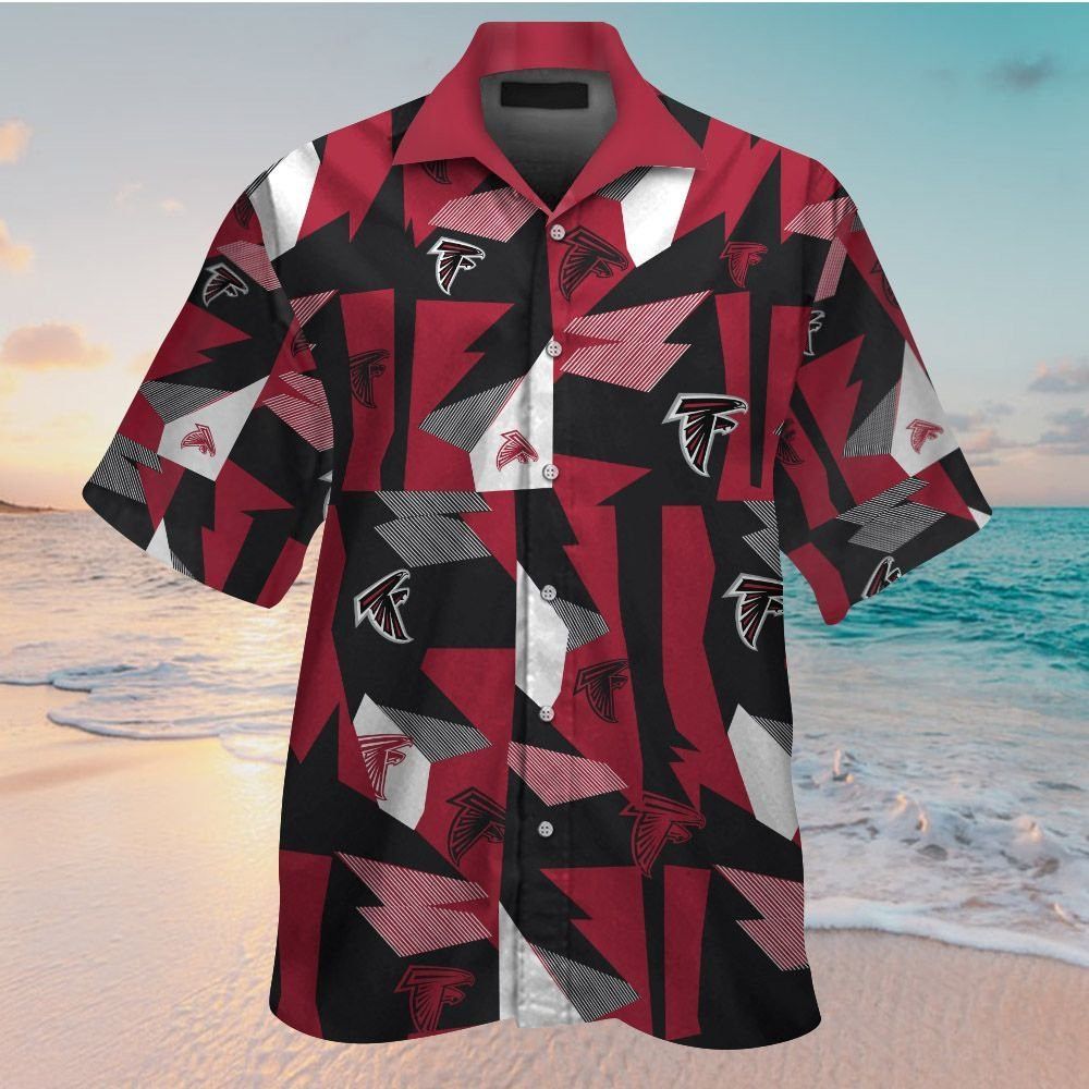 Short Sleeve Atlanta Falcons Tropical Hawaiian Shirt Button Up Unisex T-shirt, Sweatshirt, Hoodie, Long Sleeve Tee - T-Shirt, Sweatshirt, Hoodie