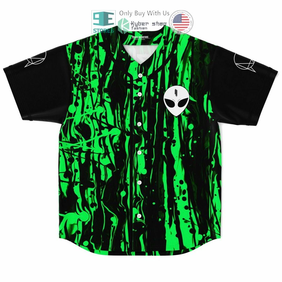 BEST Skrillex logo black green Baseball Jersey Unisex T-shirt, Sweatshirt, Hoodie, Long Sleeve Tee - T-Shirt, Sweatshirt, Hoodie