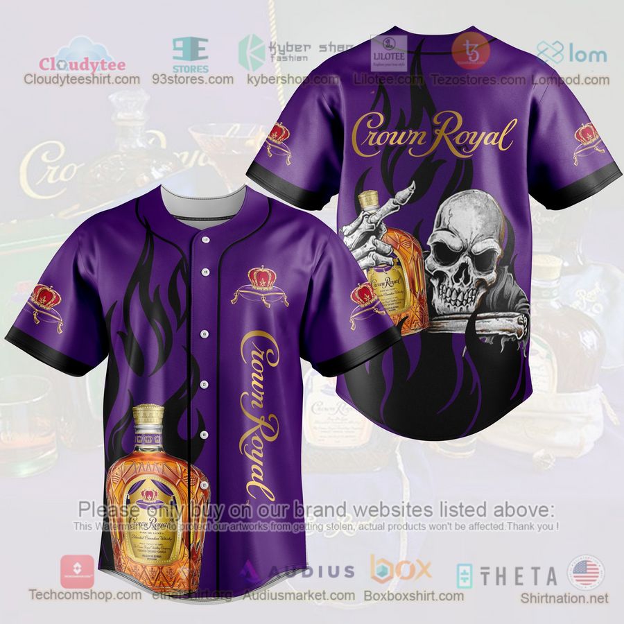 HOT Skull Crown Royal purple black Baseball Jersey Shirt Unisex T-shirt, Sweatshirt, Hoodie, Long Sleeve Tee - T-Shirt, Sweatshirt, Hoodie