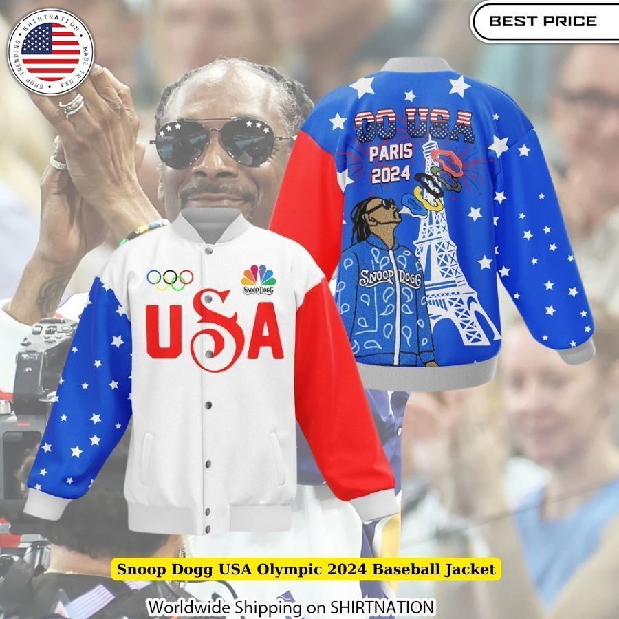Snoop Dogg USA Olympic 2024 Baseball Jacket Unisex T-shirt, Sweatshirt, Hoodie, Long Sleeve Tee - T-Shirt, Sweatshirt, Hoodie