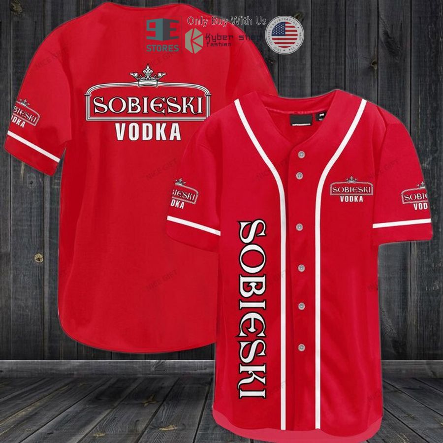 BEST Sobieski Vodka red Baseball Jersey Unisex T-shirt, Sweatshirt, Hoodie, Long Sleeve Tee - T-Shirt, Sweatshirt, Hoodie