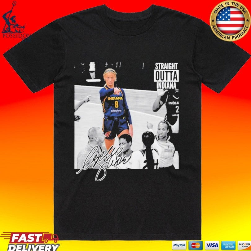 Sophie Cunningham Indiana Fever Wnba Pointing Meme Straight Outta Indiana Signature T-shirt - T-Shirt, Sweatshirt, Hoodie
