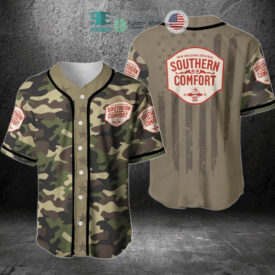 BEST Southern Comfort United States Flag green camo Baseball Jersey Unisex T-shirt, Sweatshirt, Hoodie, Long Sleeve Tee - T-Shirt, Sweatshirt, Hoodie