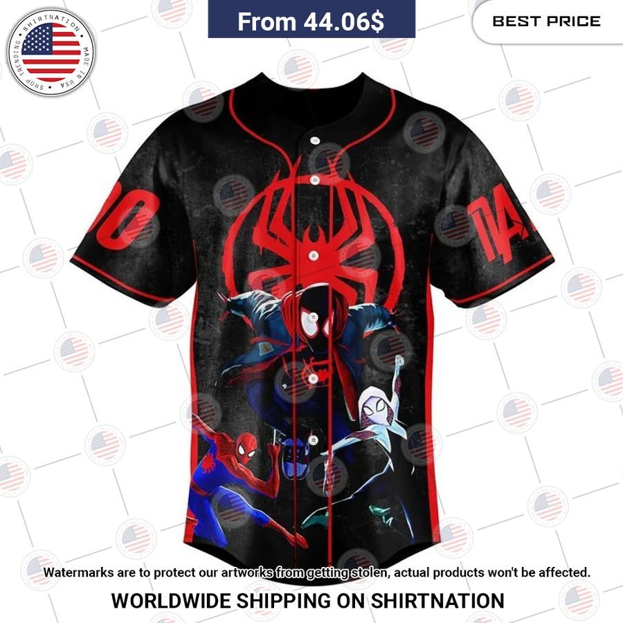 Spiderman Across the spider verse Custom Baseball Jersey Unisex T-shirt, Sweatshirt, Hoodie, Long Sleeve Tee - T-Shirt, Sweatshirt, Hoodie