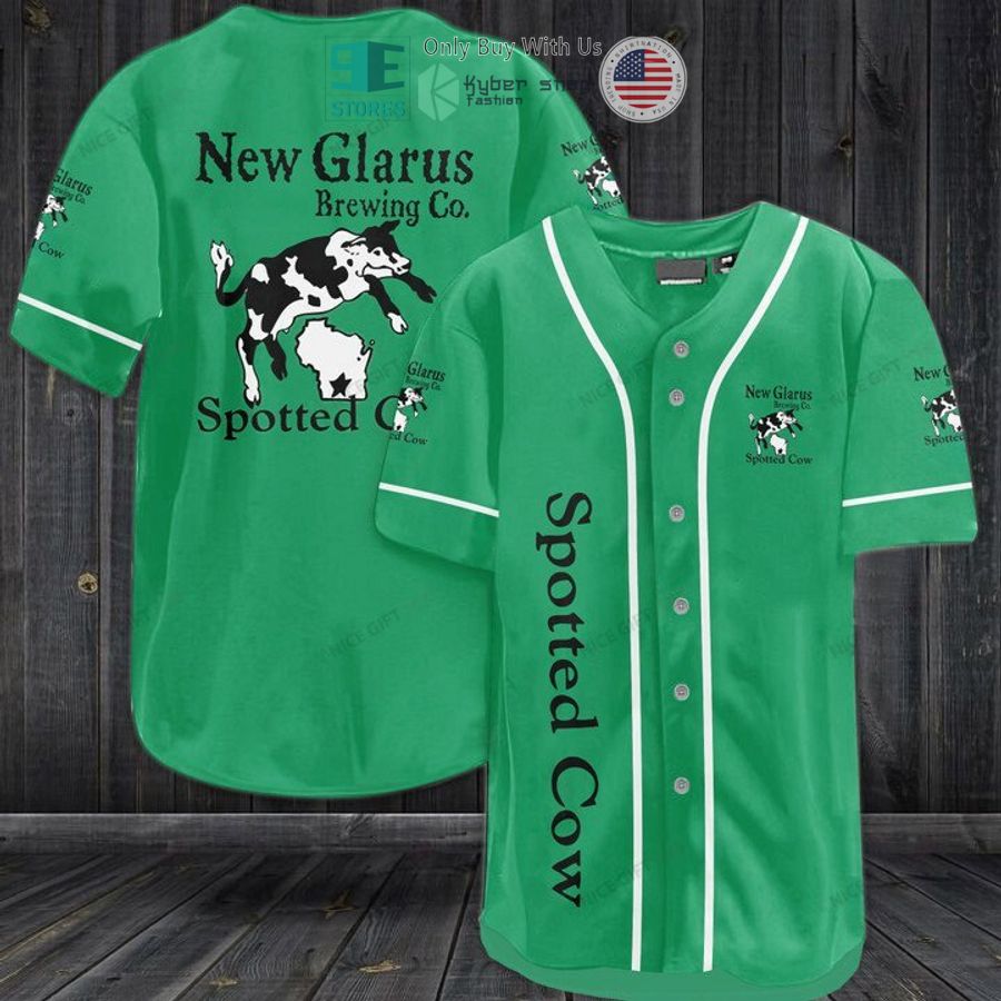 BEST Spotted Cow logo green Baseball Jersey Unisex T-shirt, Sweatshirt, Hoodie, Long Sleeve Tee - T-Shirt, Sweatshirt, Hoodie