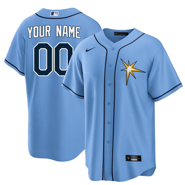 Custom Tampa Bay Rays Devil Rays Spring Training Jersey - Light Blue baseball jersey product view 1