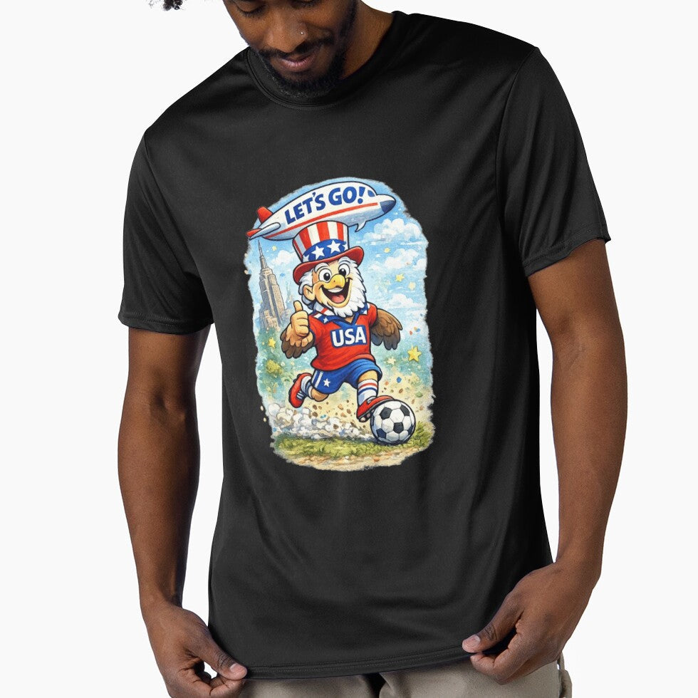 USA 2026 Soccer Eagle Mascot by Pixanova Unisex T-shirt, Sweatshirt, Hoodie, Long Sleeve Tee - T-Shirt, Sweatshirt, Hoodie
