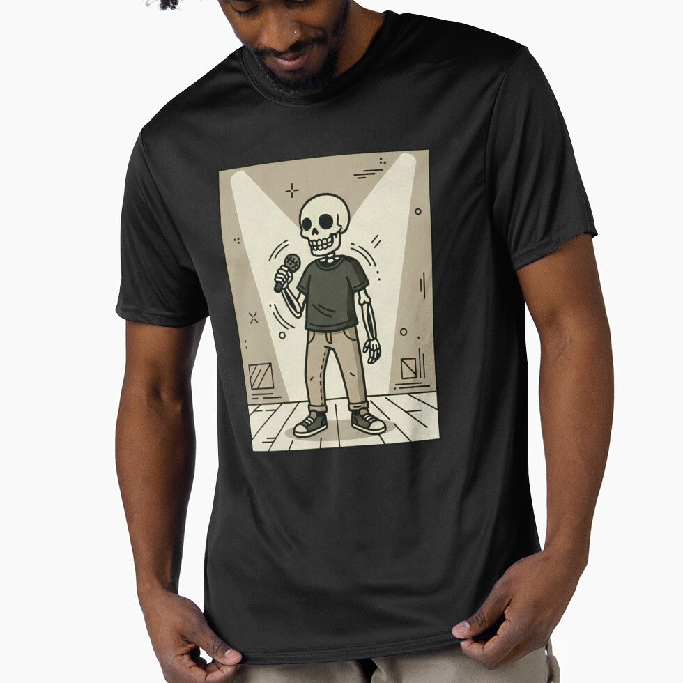 SINGER | Minimalist Skeleton Streetwear Art by DEADLINE. Unisex T-shirt, Sweatshirt, Hoodie, Long Sleeve Tee - T-Shirt, Sweatshirt, Hoodie