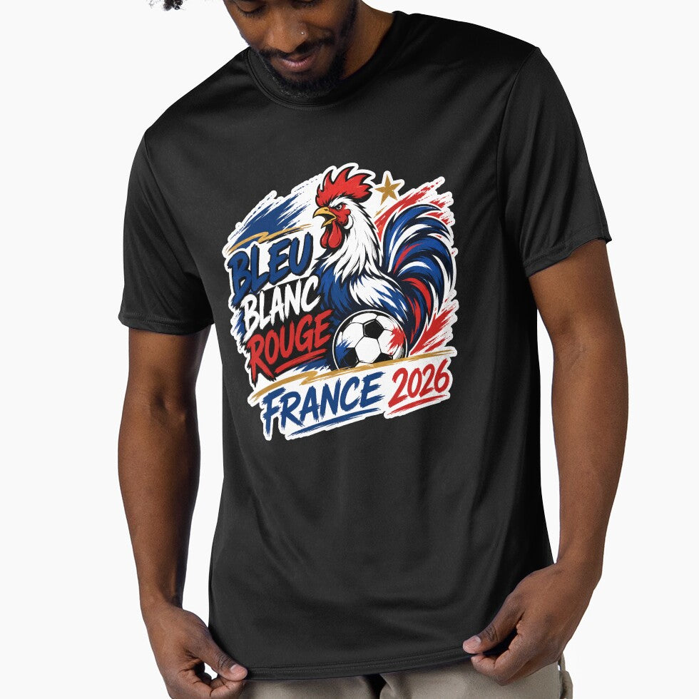 France 2026 Rooster Football Design by RedCircleArt Unisex T-shirt, Sweatshirt, Hoodie, Long Sleeve Tee - T-Shirt, Sweatshirt, Hoodie