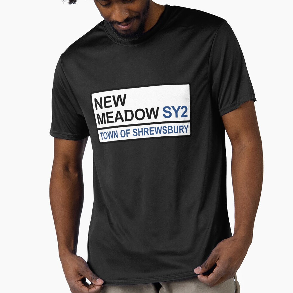 Shrewsbury Town New Meadow Iconic Street Sign by DelfDesign Unisex T-shirt, Sweatshirt, Hoodie, Long Sleeve Tee - T-Shirt, Sweatshirt, Hoodie