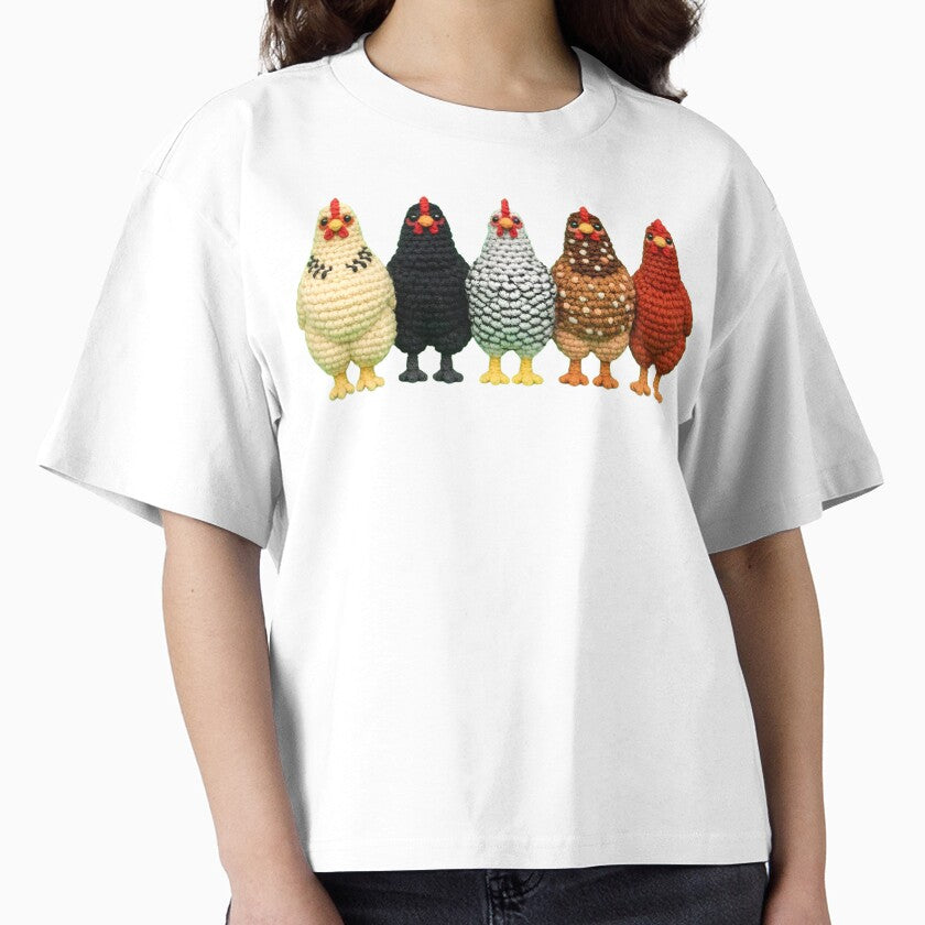 Chicken Tshirt Mom Cute Sticker Womens Short Sleeves Farm Country Casual Tee Tops by pigeon-blue - T-Shirt, Sweatshirt, Hoodie