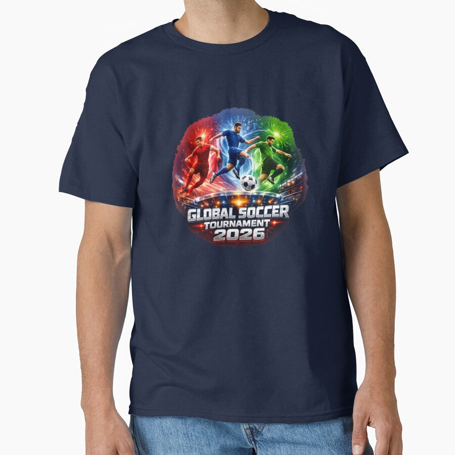 Global Soccer Tournament 2026  Dynamic Stadium Energy by AleksKos Unisex T-shirt, Sweatshirt, Hoodie, Long Sleeve Tee - T-Shirt, Sweatshirt, Hoodie