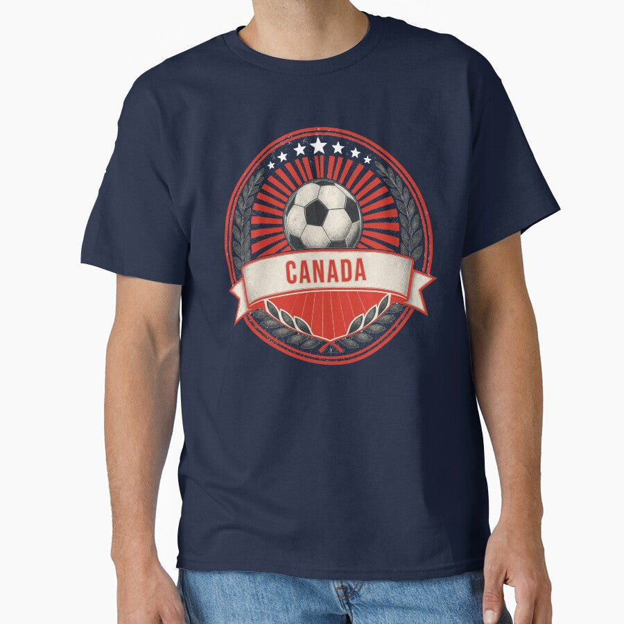 Canada Vintage Soccer Crest  Retro Canadian Football Badge Fan Emblem by icemanphotos Unisex T-shirt, Sweatshirt, Hoodie, Long Sleeve Tee - T-Shirt, Sweatshirt, Hoodie